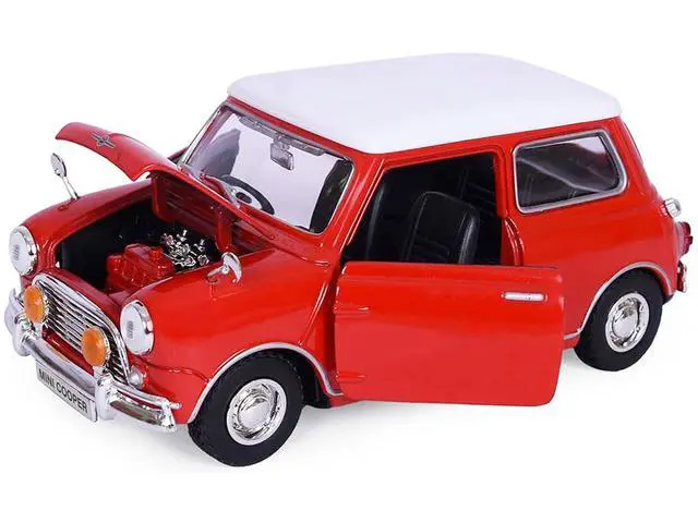 Alt view image 2 of 7 - 1961-1967 Morris Mini Cooper Red with White Top "Timeless Legends" 1/18 Diecast Model Car by Motormax