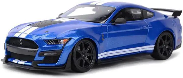 Alt view image 2 of 7 - 2020 Ford Mustang Shelby GT500 Blue Metallic with White Stripes "Special Edition" 1/18 Diecast Model Car by Maisto