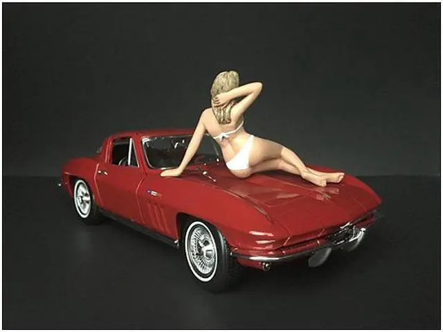 Alt view image 6 of 7 - American Diorama June Bikini Calendar Girl Figure for 1/18 Scale Models 38170