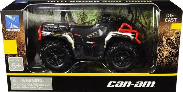 Alt view image 3 of 3 - Can-Am Outlander XMR 1000R ATV Black and Gold Diecast Model by New Ray