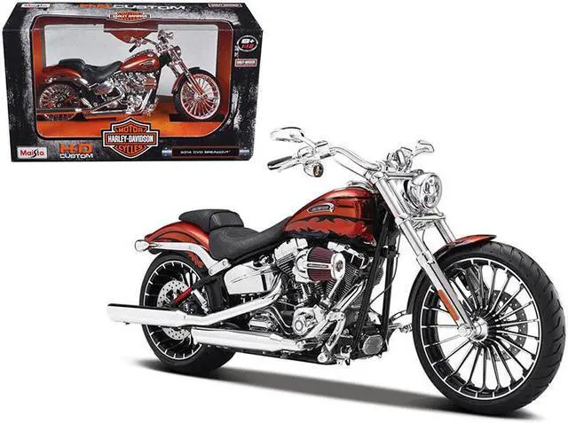 Alt view image 2 of 4 - 2014 Harley Davidson CVO Breakout Orange 1/12 Diecast Motorcycle Model by Maisto