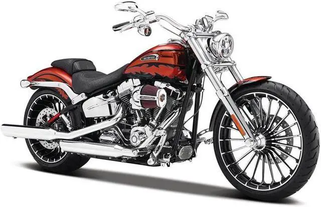 Alt view image 3 of 4 - 2014 Harley Davidson CVO Breakout Orange 1/12 Diecast Motorcycle Model by Maisto