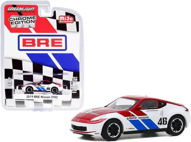Main image of 2019 Nissan 370Z #46 John Morton Chrome Red and White "BRE" "Chrome Edition" Limited Edition to 2750 pieces 1/64 Diecast Model Car by Greenlight
