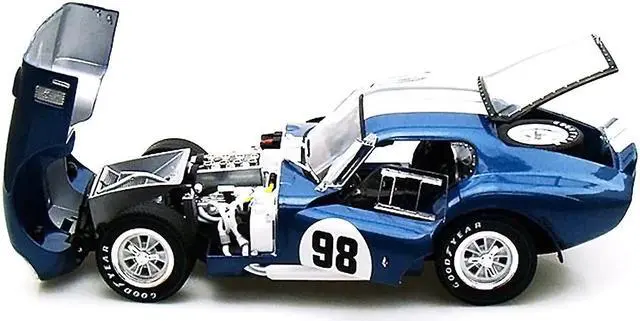 Alt view image 5 of 8 - 1965 Shelby Cobra Daytona Coupe #98 Race Version 1:18 Scale - Blue/White Stripes)