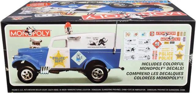 Alt view image 3 of 6 - Skill 2 Snap Model Kit 1933 Willys Panel Paddy Wagon Police Van "Monopoly" "85th Anniversary" 1/25 Scale Model by MPC