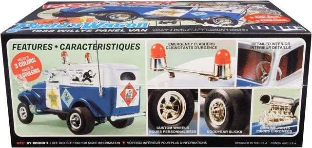 Alt view image 2 of 6 - Skill 2 Snap Model Kit 1933 Willys Panel Paddy Wagon Police Van "Monopoly" "85th Anniversary" 1/25 Scale Model by MPC
