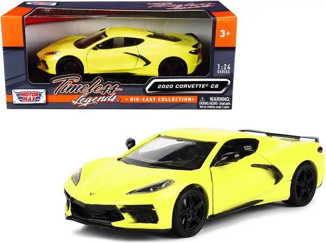 Main image of 2020 Chevrolet Corvette C8 Stingray Yellow "Timeless Legends" 1/24 Diecast Model Car by Motormax