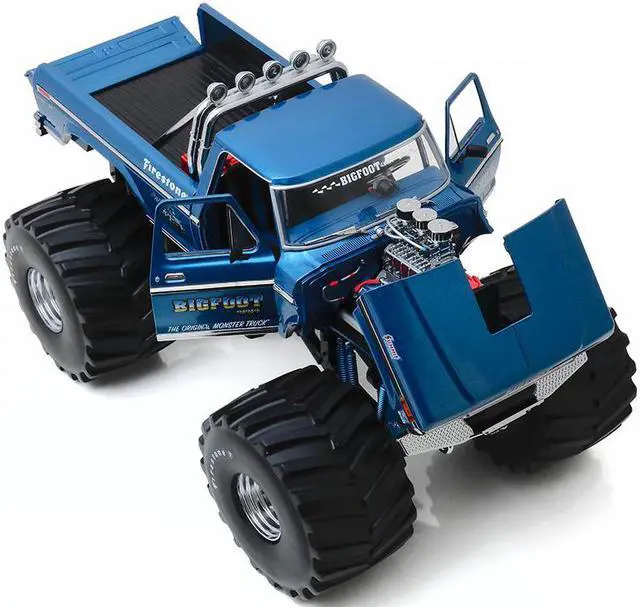 Alt view image 2 of 8 - 1974 Ford F-250 Ranger XLT Monster Truck w/ 66-Inch Tires Blue "Bigfoot #1" 1/18 Diecast Model Car by Greenlight