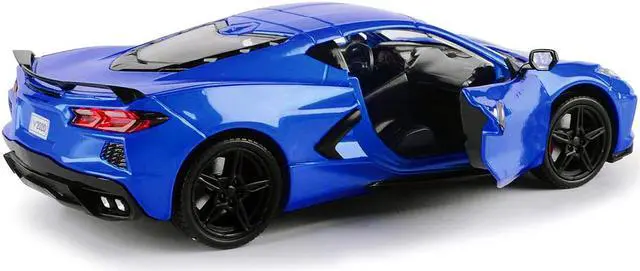 Alt view image 3 of 4 - 2020 Chevrolet Corvette C8 Stingray Blue Metallic "Timeless Legends" 1/24 Diecast Model Car by Motormax