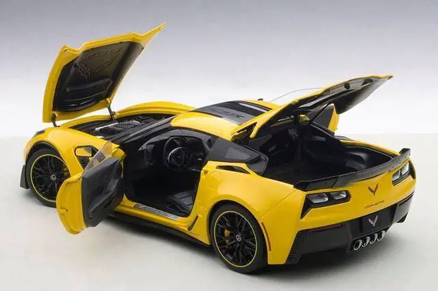 Alt view image 4 of 4 - 2016 Chevrolet Corvette C7 Z06 C7R Edition Corvette Racing Yellow 1/18 Model Car by Autoart