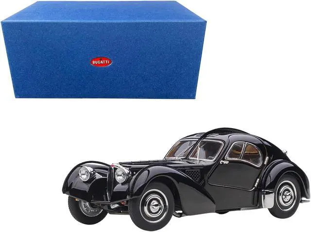 Main image of 1938 Bugatti Type 57SC Atlantic with Disc Wheels Black 1/43 Diecast Model Car by Autoart