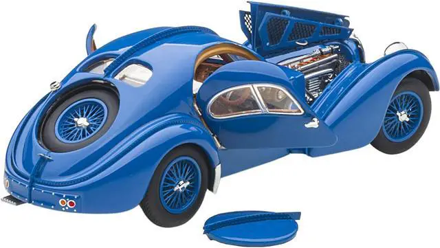 Alt view image 2 of 15 - 1938 Bugatti Type 57SC Atlantic with Metal Wire-Spoke Wheels Blue 1/43 Diecast Model Car by Autoart
