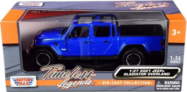 Main image of 2021 Jeep Gladiator Overland (Open Top) Pickup Truck Blue Metallic 1/24-1/27 Diecast Model Car by Motormax