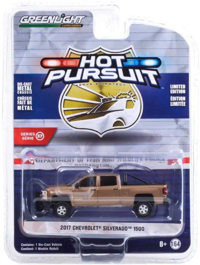 Alt view image 3 of 3 - 2017 Chevrolet Silverado 1500 Pickup Brown Met. "Washington State Dept of Fish & Wildlife Police" 1/64 Die cast Model Greenlight