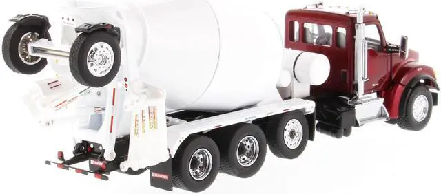 Alt view image 4 of 5 - Kenworth T880 SFFA with McNeilus Bridgemaster Mixer Truck Radiant Red and White 1/50 Diecast Model by Diecast Masters