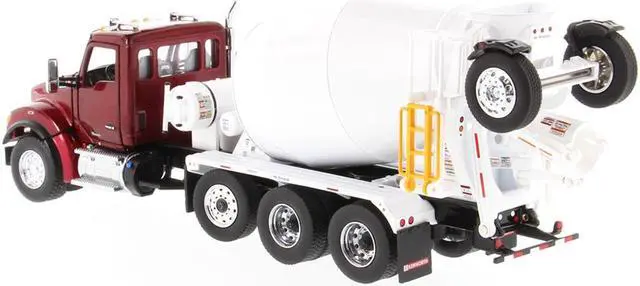 Alt view image 3 of 5 - Kenworth T880 SFFA with McNeilus Bridgemaster Mixer Truck Radiant Red and White 1/50 Diecast Model by Diecast Masters