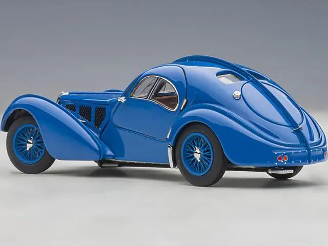 Alt view image 5 of 15 - 1938 Bugatti Type 57SC Atlantic with Metal Wire-Spoke Wheels Blue 1/43 Diecast Model Car by Autoart