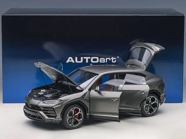 Alt view image 5 of 10 - Lamborghini Urus Grigio Lynx Gray Metallic 1/18 Model Car by Autoart
