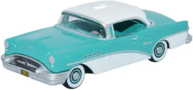 Alt view image 3 of 4 - 1955 Buick Century Turquoise and Polo White 1/87 (HO) Scale Diecast Model Car by Oxford Diecast