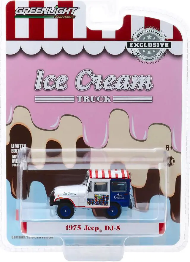 Alt view image 4 of 6 - 1975 Jeep DJ-5 Ice Cream Truck "Hobby Exclusive" 1/64 Diecast Model Car by Greenlight