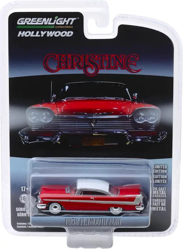 Alt view image 3 of 3 - 1958 Plymouth Fury Red with White Top "Christine" (1983) Movie "Hollywood Series" 1/64 Diecast Model Car by Greenlight