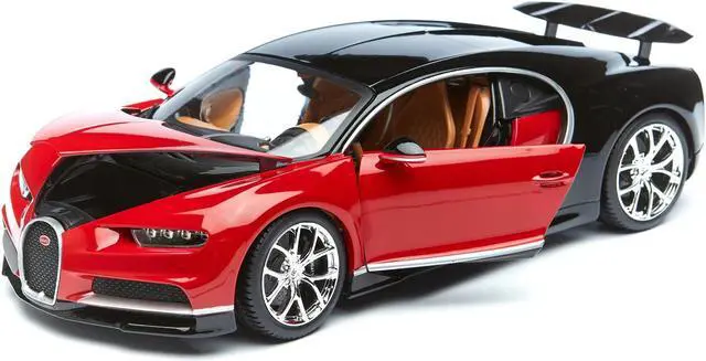 Alt view image 2 of 4 - 2016 Bugatti Chiron Red with Black 1/18 Diecast Model Car by Bburago