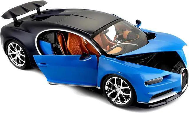 Alt view image 2 of 4 - 2016 Bugatti Chiron Blue 1/18 Diecast Model Car by Bburago