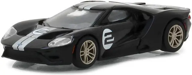 Alt view image 2 of 3 - 2017 Ford GT Black #2 - Tribute to 1966 Ford GT40 MK II #2 Racing Heritage Series 1 1/64 Diecast Model Car by Greenligh