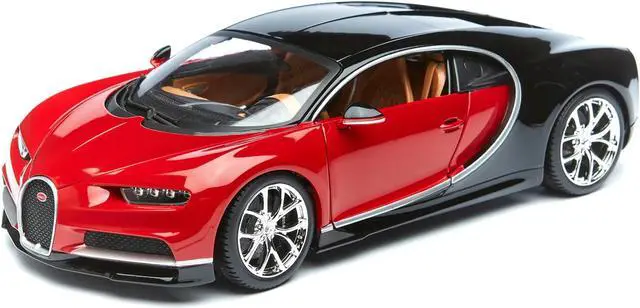 Main image of 2016 Bugatti Chiron Red with Black 1/18 Diecast Model Car by Bburago