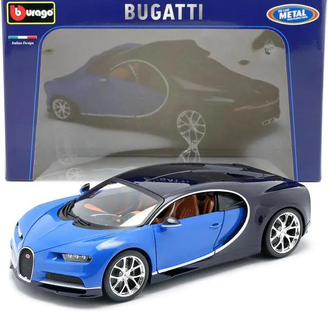 Alt view image 4 of 4 - 2016 Bugatti Chiron Blue 1/18 Diecast Model Car by Bburago