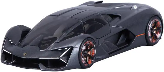 Alt view image 2 of 3 - Lamborghini Terzo Millennio Dark Gray Metallic with Black Top and Carbon Accents 1/24 Diecast Model Car by Bburago