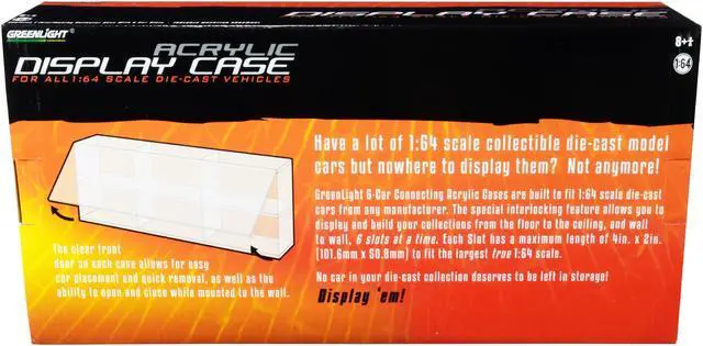 Alt view image 4 of 5 - Acrylic Display Case 6-Car Connecting for 1/64 Scale Models by Greenlight