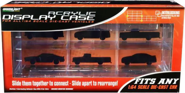 Alt view image 3 of 5 - Acrylic Display Case 6-Car Connecting for 1/64 Scale Models by Greenlight