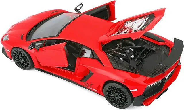 Alt view image 4 of 6 - Lamborghini Aventador LP750-4 Red 1/24 Diecast Model Car by Bburago