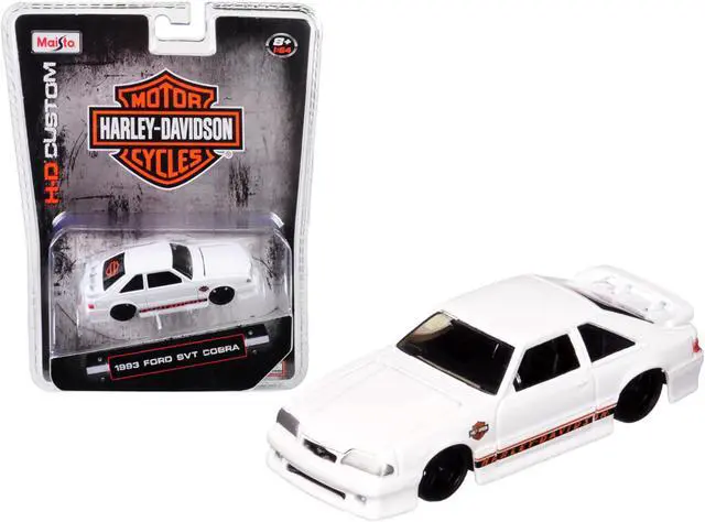 Alt view image 2 of 6 - Maisto 15414-HD1 1993 Ford SVT Cobra White Harley Davidson 1 by 64 Die-Cast Model Cars