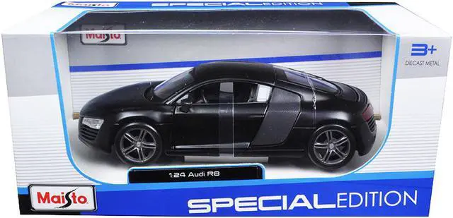 Alt view image 3 of 3 - Audi R8 Matt Black 1/24 Diecast Model Car by Maisto