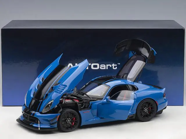 Alt view image 6 of 11 - 2017 Dodge Viper ACR Competition Blue with Black Stripes 1/18 Model Car by Autoart