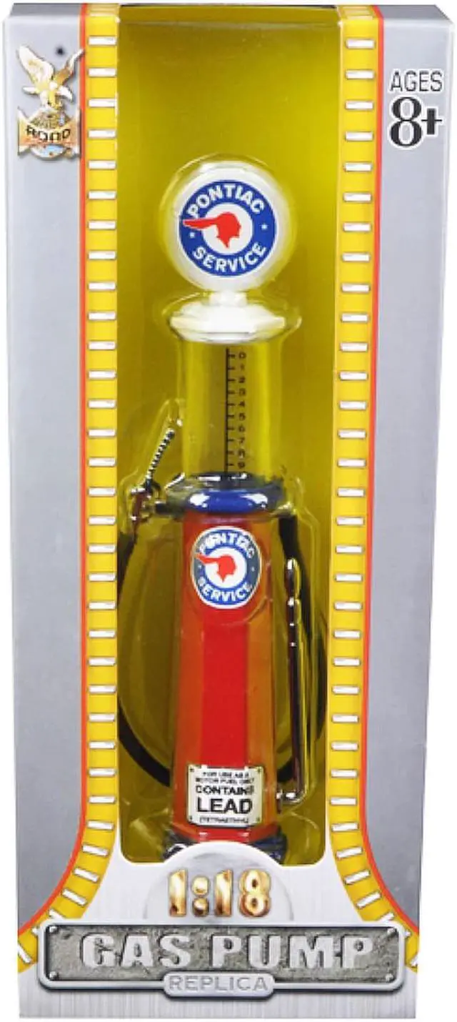 Alt view image 3 of 3 - Pontiac Gasoline Vintage Gas Pump Cylinder 1/18 Diecast Replica by Road Signature