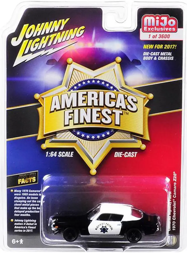 Alt view image 3 of 3 - 1970 Chevrolet Camaro Z28 California Highway Patrol CHP Black & White Ltd Ed 3600 pcs 1/64 Diecast by Johnny Lightning