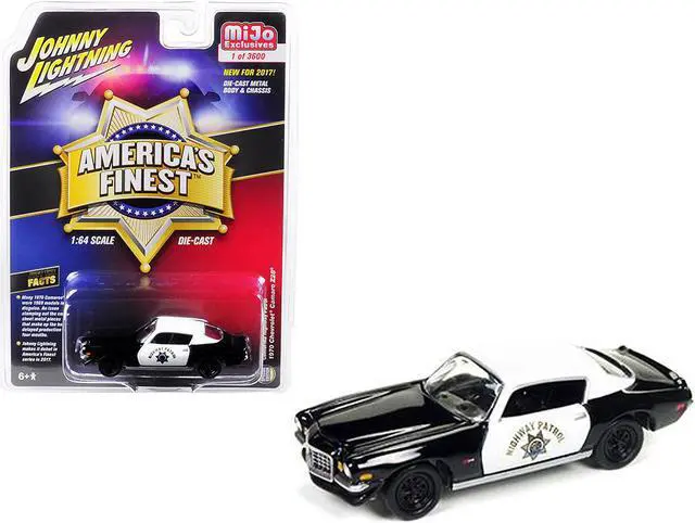 Main image of 1970 Chevrolet Camaro Z28 California Highway Patrol CHP Black & White Ltd Ed 3600 pcs 1/64 Diecast by Johnny Lightning