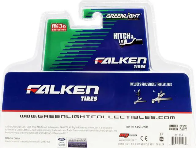 Alt view image 3 of 8 - 2017 Ford F-150 Pickup Truck & Aerovault Trailer "Falken Tires" Ltd Ed to 2,760 pcs 1/64 Diecast Model Car by Greenlight