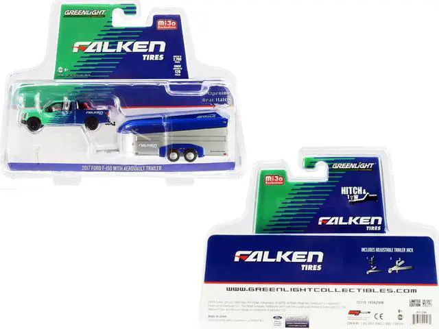Alt view image 5 of 8 - 2017 Ford F-150 Pickup Truck & Aerovault Trailer "Falken Tires" Ltd Ed to 2,760 pcs 1/64 Diecast Model Car by Greenlight