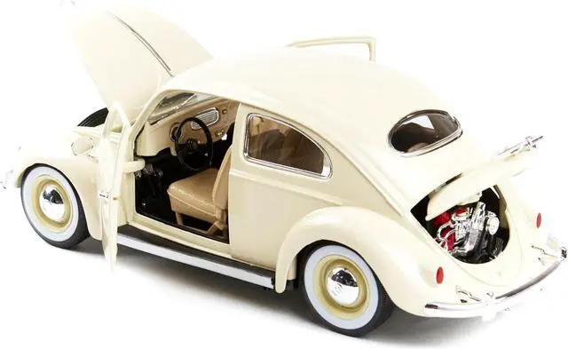Alt view image 3 of 6 - 1955 Volkswagen Beetle Kafer Beige 1/18 Diecast Model Car by Bburago