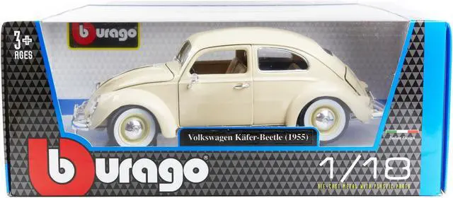 Alt view image 6 of 6 - 1955 Volkswagen Beetle Kafer Beige 1/18 Diecast Model Car by Bburago
