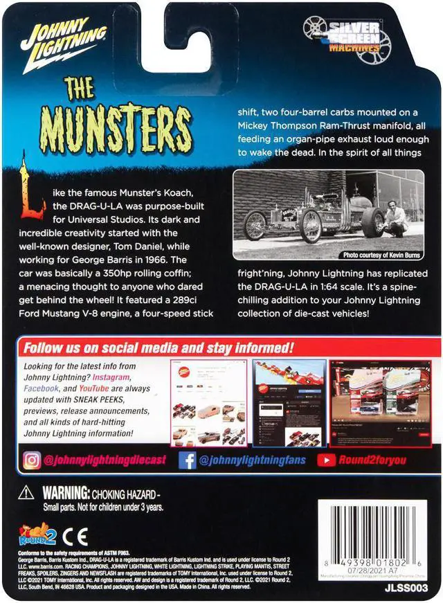 Alt view image 6 of 8 - The Barris Dragula "Hobby Exclusive" 1/64 Diecast Model Car by Johnny Lightning