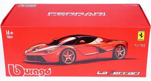 Alt view image 6 of 6 - Ferrari LaFerrari F70 Red with Black Top "Signature Series" 1/18 Diecast Model Car by Bburago