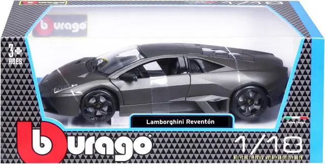 Alt view image 5 of 5 - Lamborghini Reventon Dark Matt Gray 1/18 Diecast Model Car by Bburago