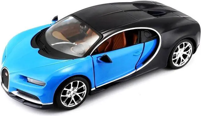 Alt view image 4 of 6 - Bugatti Chiron Blue and Dark Blue 1/24 Diecast Model Car by Maisto
