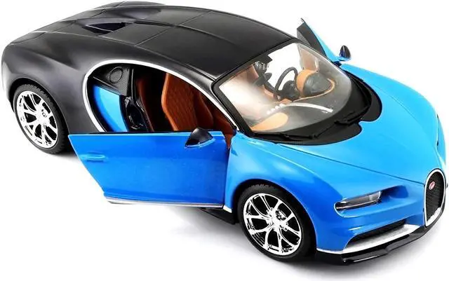 Alt view image 2 of 6 - Bugatti Chiron Blue and Dark Blue 1/24 Diecast Model Car by Maisto