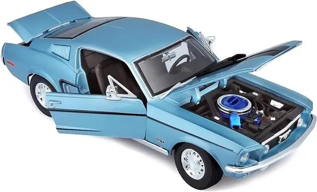 Alt view image 3 of 5 - Maisto 31167bl 1968 Ford Mustang CJ Cobra Jet Blue 1-18 Diecast Model Car